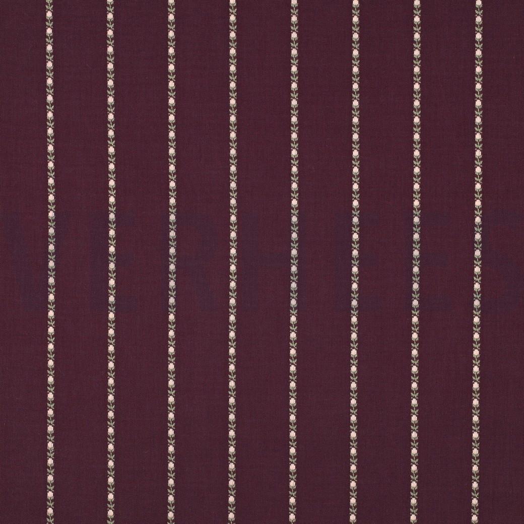 Bordeaux bomuldsjacquard med blomster