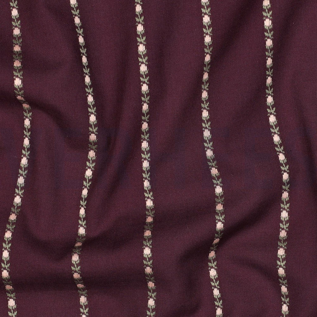 Bordeaux bomuldsjacquard med blomster