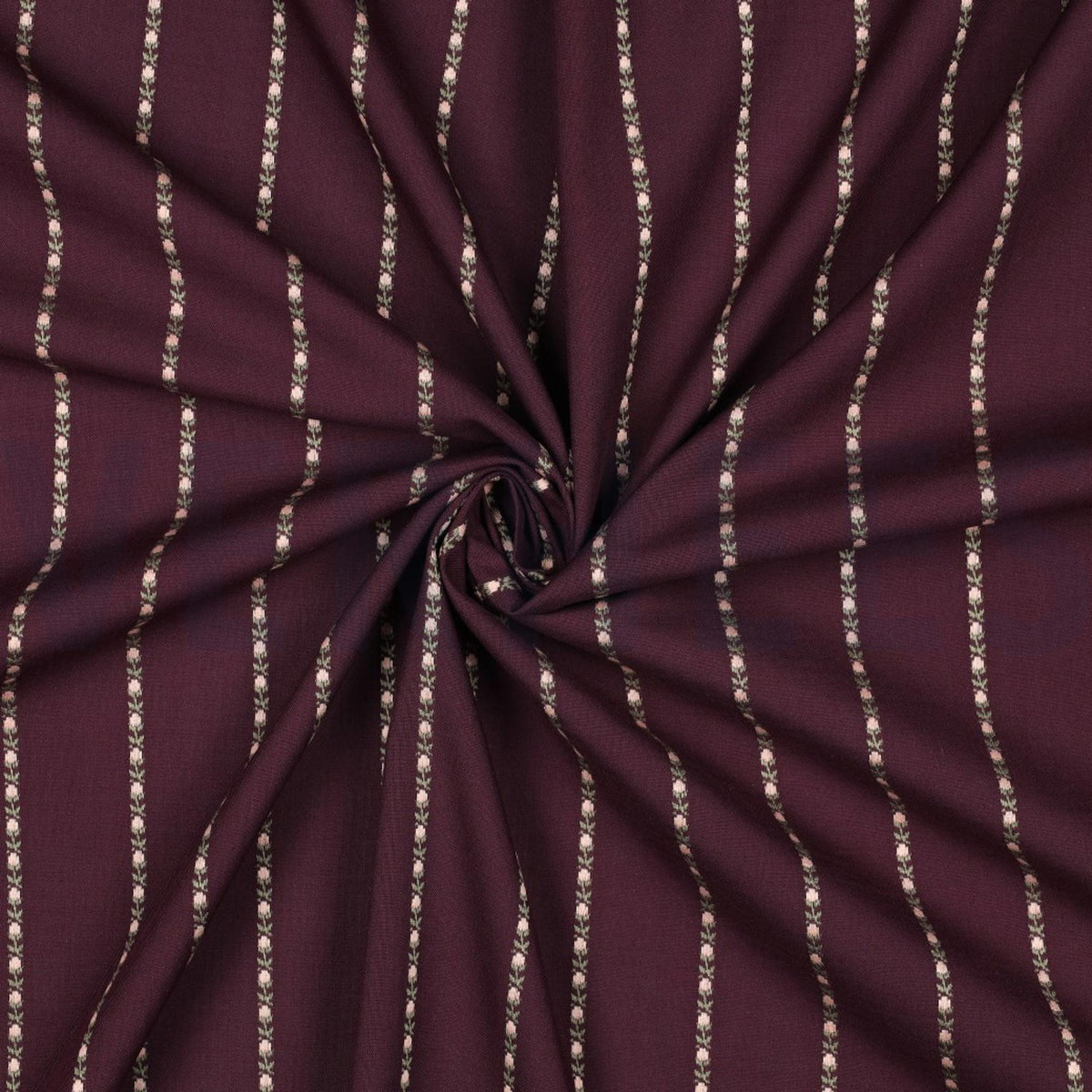 Bordeaux bomuldsjacquard med blomster