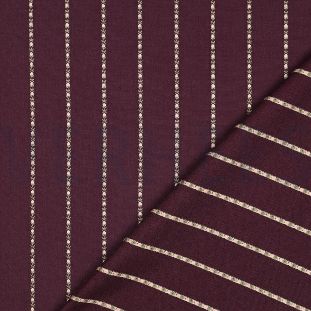 Bordeaux bomuldsjacquard med blomster