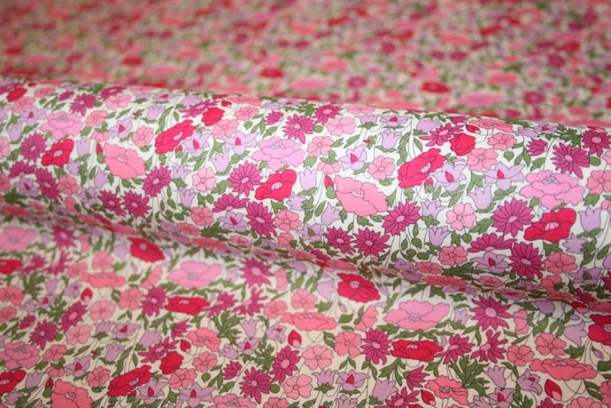 'Poppy Forest Pink' Liberty Bomuld