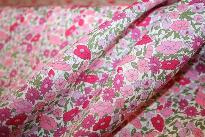 'Poppy Forest Pink' Liberty Bomuld