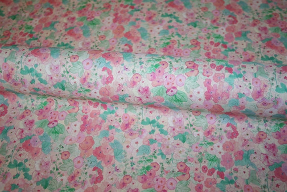 'Hollyhocks B' Liberty Bomuld