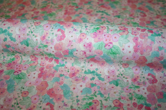 'Hollyhocks B' Liberty Bomuld