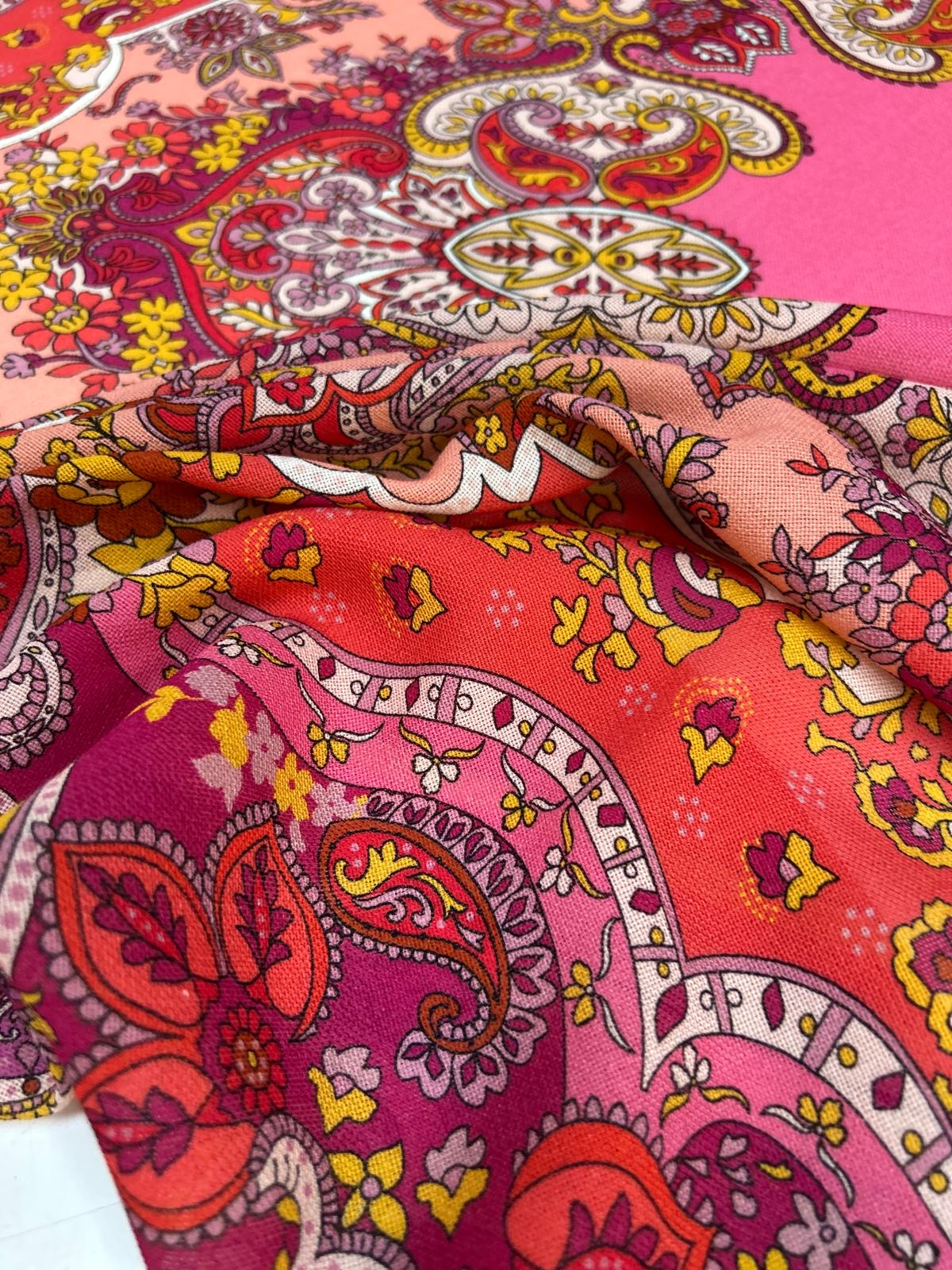 'Scarf Paisley Rosso' Silke - Uld (2. sortering)*