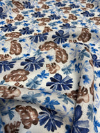 Fiore Blu – italiensk hørstof med blomsterprint