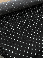 Polka Noir - satinvævet silke