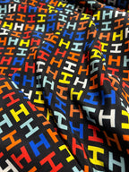 'H galore Noir' silke crepe de chine