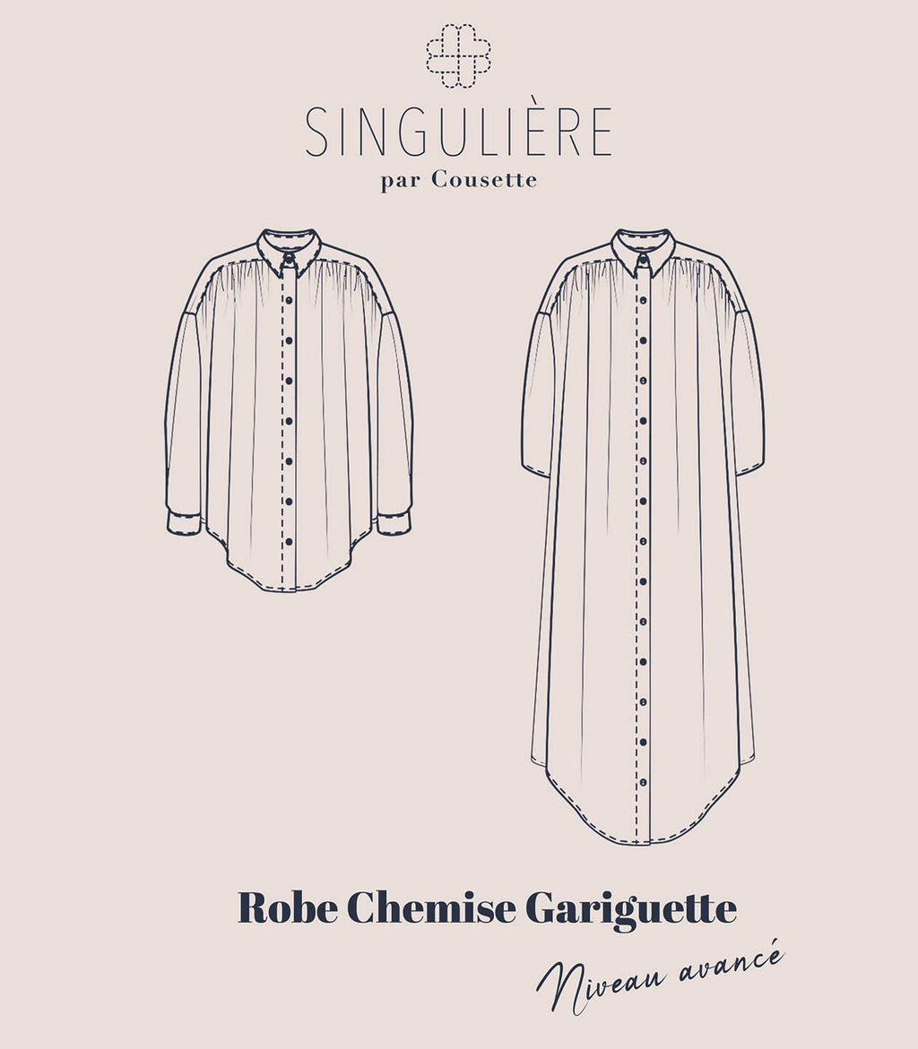 Gariguette - (skjorte)kjole symønster (str. 34-50) | Cousette