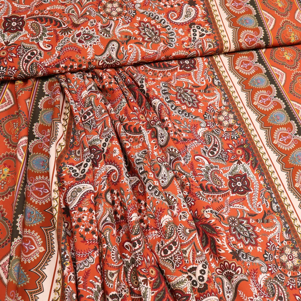 Paisley Bordo - viskose stof