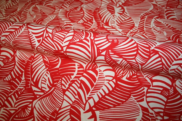 'Foglia Rosso' Viscose