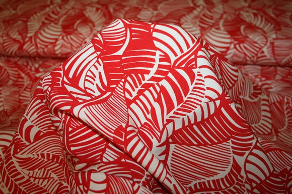 'Foglia Rosso' Viscose