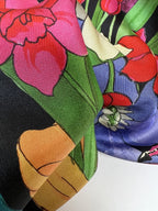 'Scarf Fiori Nero' Silke*