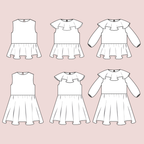 'Garenne Petite' bluse & kjole symønster (str. 2-12 år)