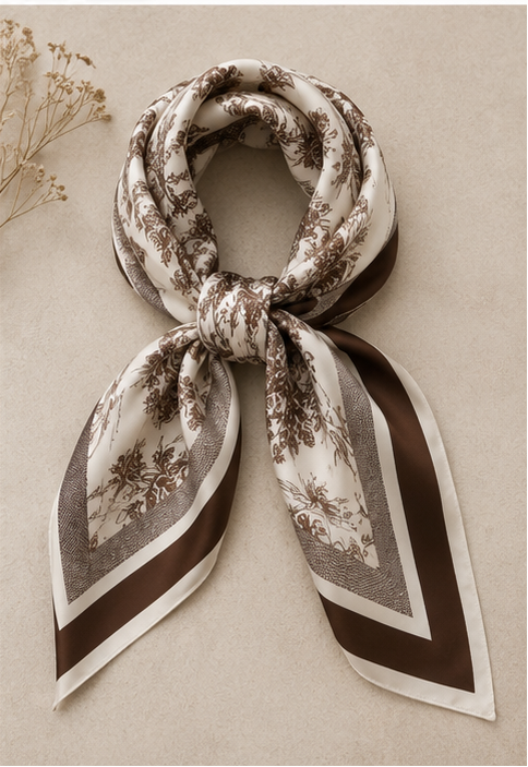 'Scarf Foulard Marrone' Silke