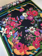 'Scarf Fiori Nero' Silke*