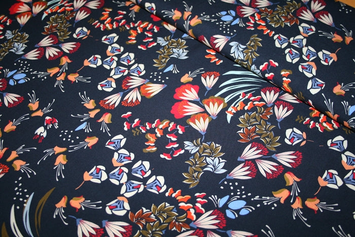 'Autumn Flowers' Viscose