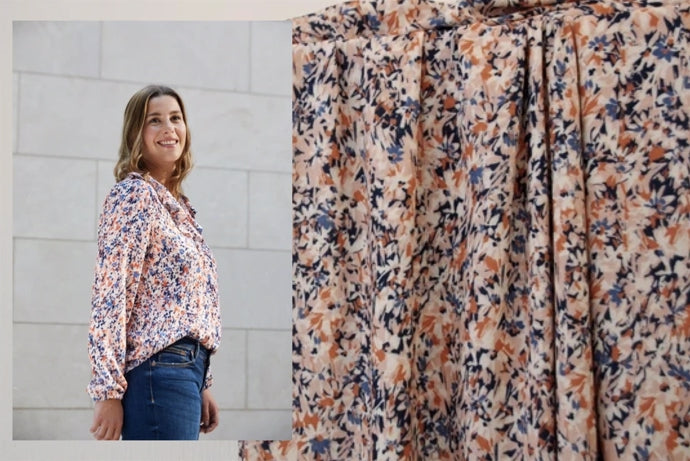 'Pink Flower' Viscose