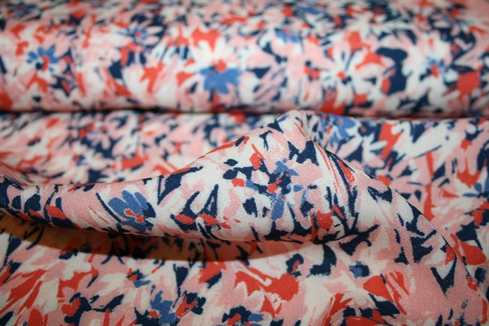 'Pink Flower' Viscose