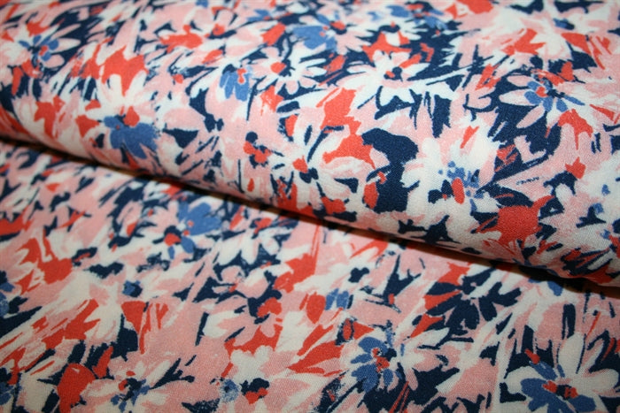 'Pink Flower' Viscose