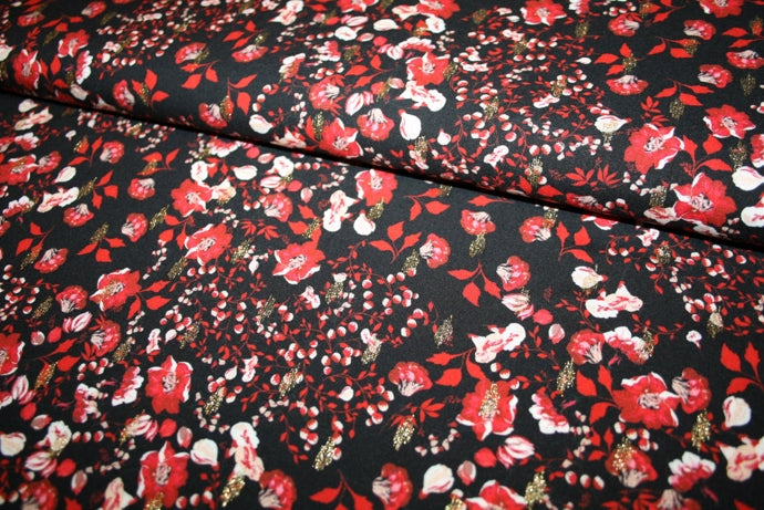 'Red Flower' Viscose