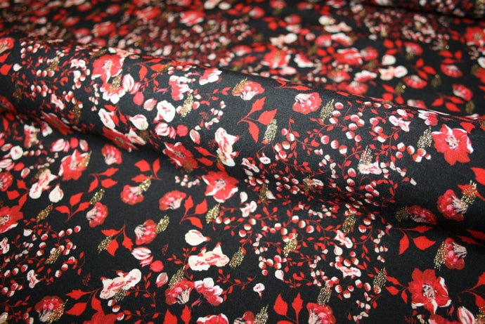 'Red Flower' Viscose