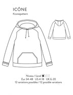 'Icône' bluse symønster (str. 34-48)