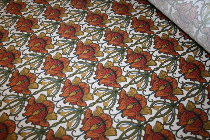 2,2 m. blomstret bomuldssatin*