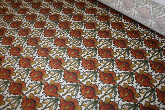 2,2 m. blomstret bomuldssatin*