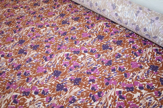 'Fiori Cognac' Bomuld
