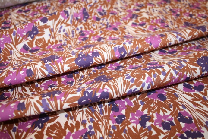'Fiori Cognac' Bomuld