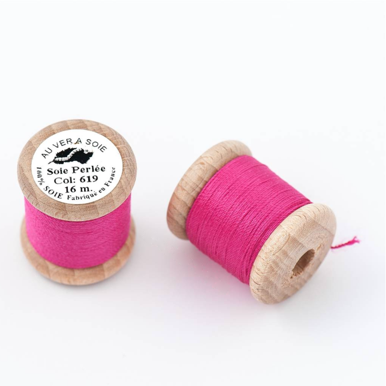 Pink sysilke knaphulssilke