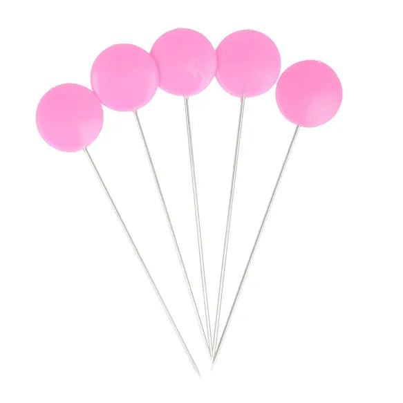 Knappenåle med fuchsia hoved (Ø 0,55 x L 42 mm)