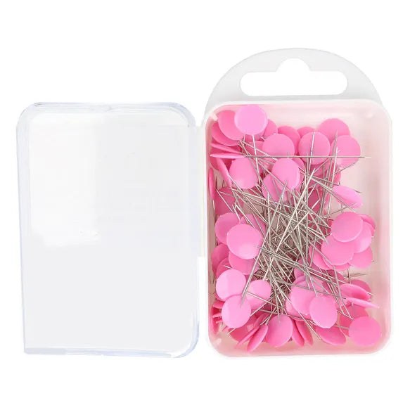 Knappenåle med fuchsia hoved (Ø 0,55 x L 42 mm)