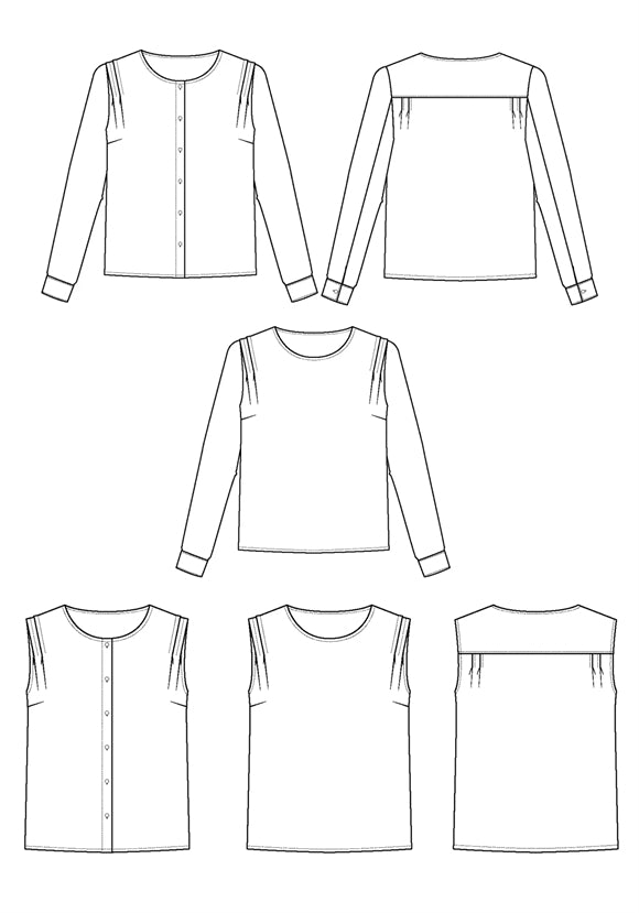 Bellini - symønster til bluse & top (str. 32-54) | Maison Fauve