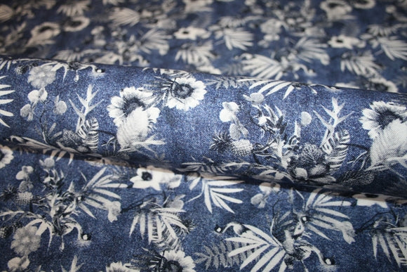 'Stretch Blu' Bomuld