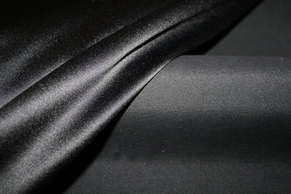 'Satin Stretch Black' Bomuld