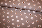 Blomstret bomuldsjersey 'Sweet Flower Taupe'