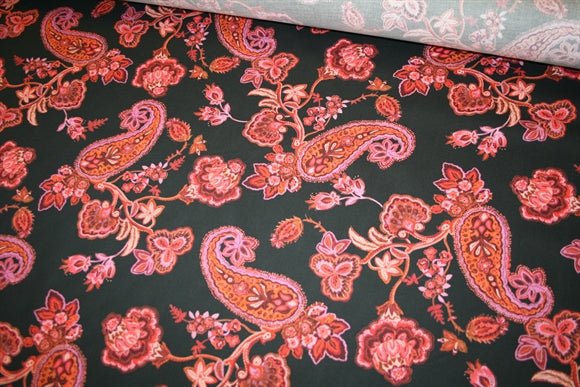 'Paisley Rosso' Bomuld