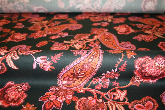 'Paisley Rosso' Bomuld