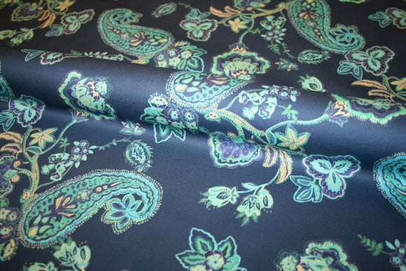 'Paisley Blu' Bomuld