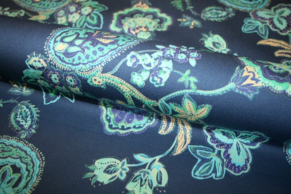 'Paisley Blu' Bomuld