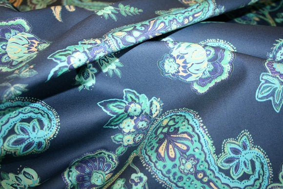 'Paisley Blu' Bomuld