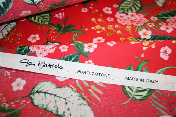 'Rosso Tropico' Bomuld
