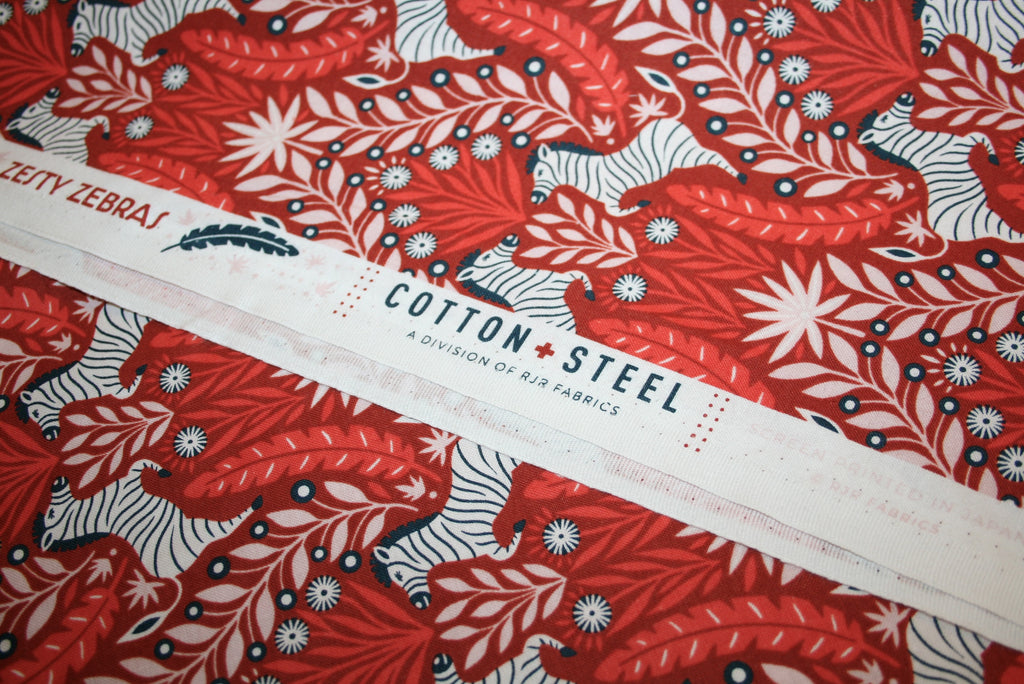 Zesty Zebra bomuldsstof fra Cotton + Steel