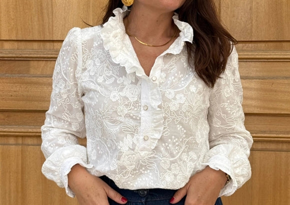 'Broderie Anglaise Alba' Bomuld