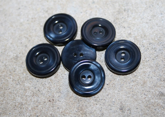 Midnatsblå 15 mm. 2-huls knap