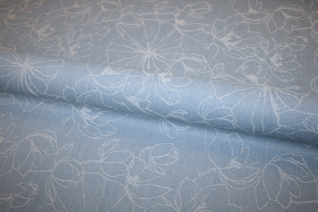 'Flowers Jacquard Denim' Bomuld
