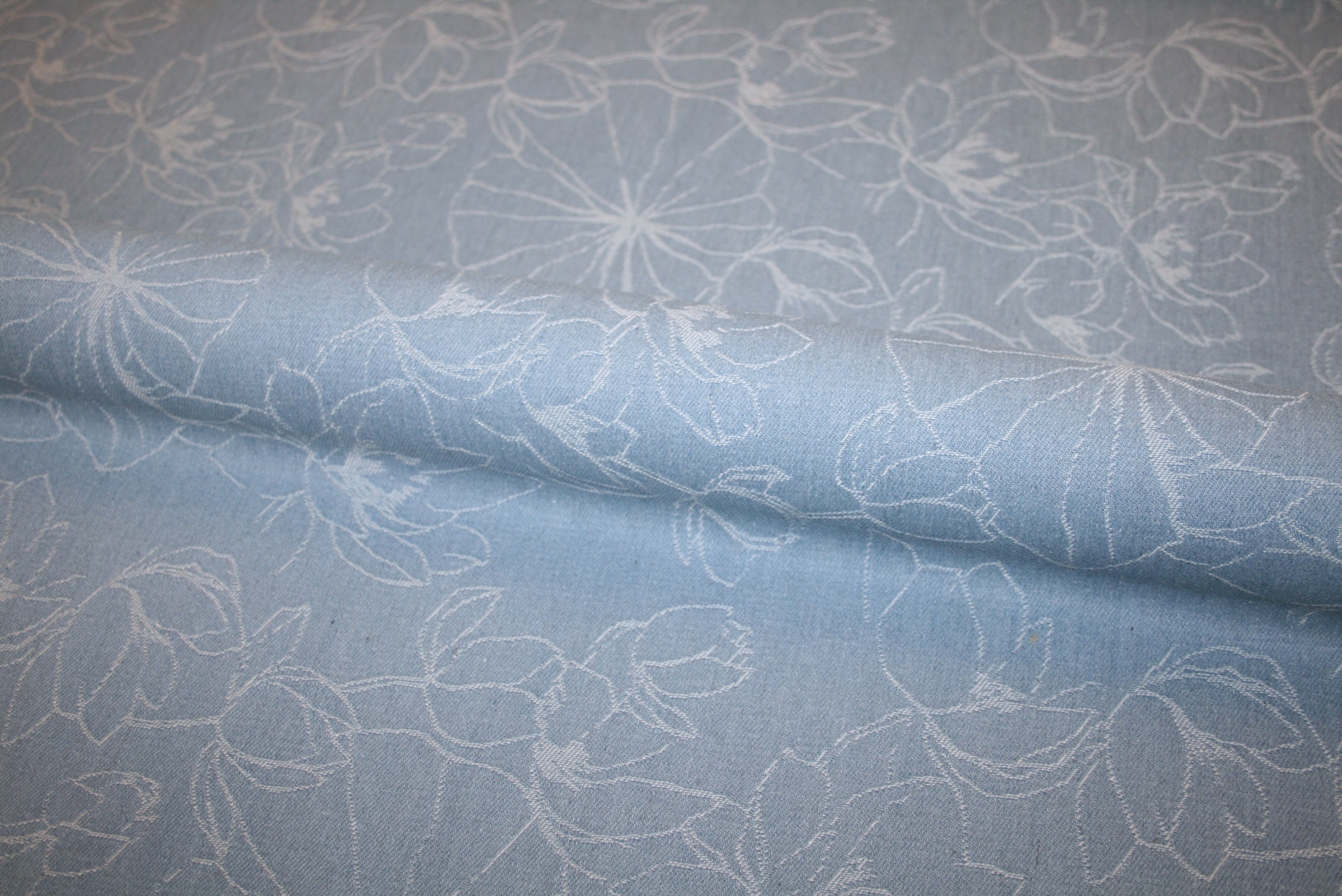 'Flowers Jacquard Denim' Bomuld