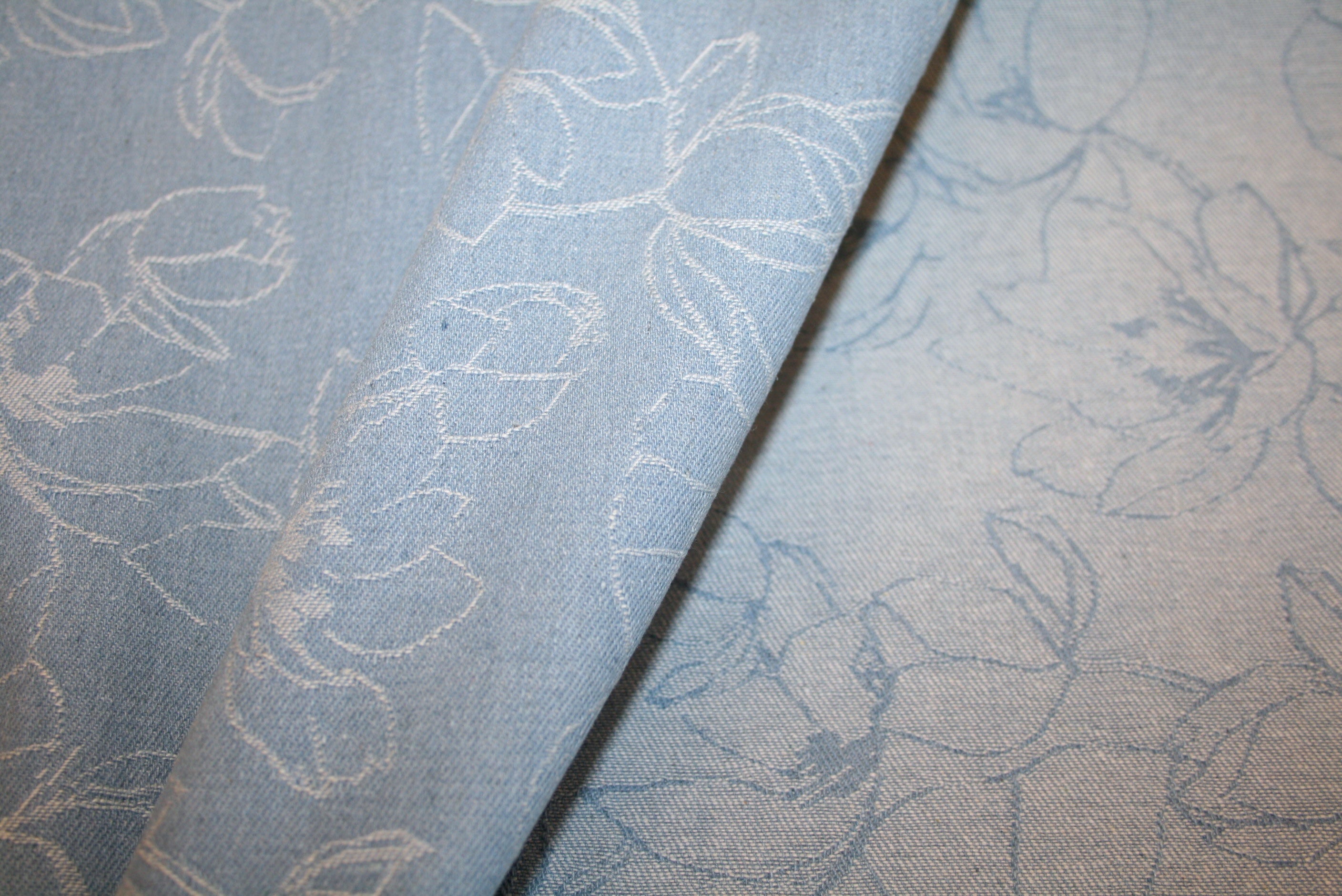 'Flowers Jacquard Denim' Bomuld